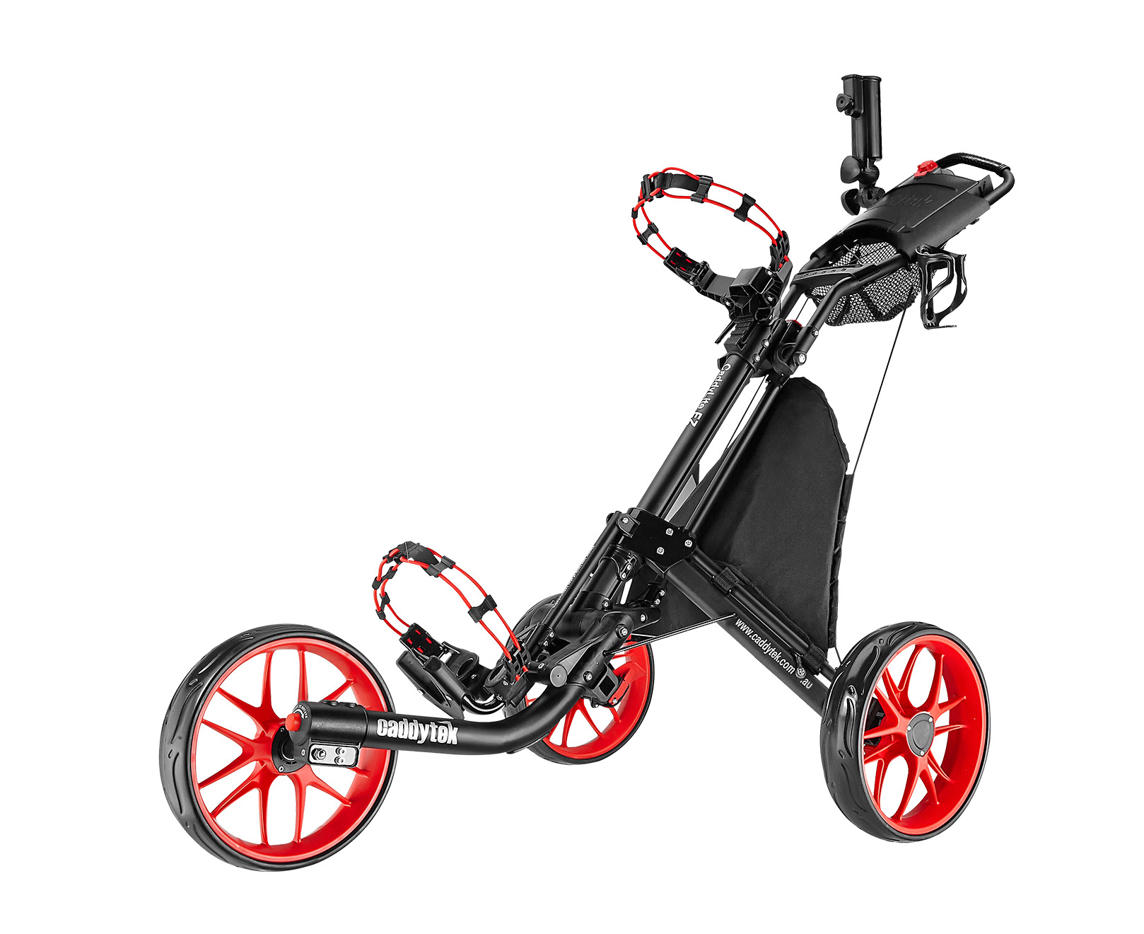 Caddytek Caddylite Ez Fold Pro 3 Wheel Golf Buggy Push Cart Red Au 6098