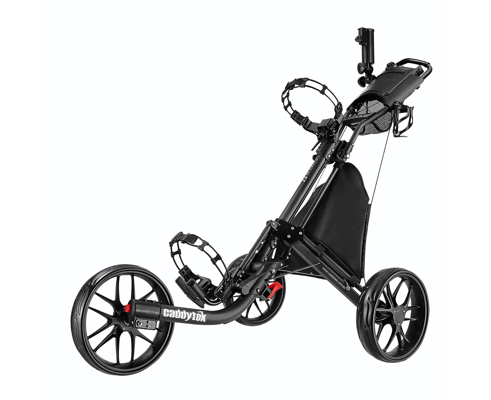 CaddyTek CaddyLite EZ-Fold Pro 3-Wheel Golf Buggy / Push Cart - Dark Grey