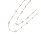 925 Sterling  Silver Rose Gold Plate Pearl And Cubic Necklace 1