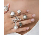 Modern 925 Sterling Silver Coin Pearl Dress Ring