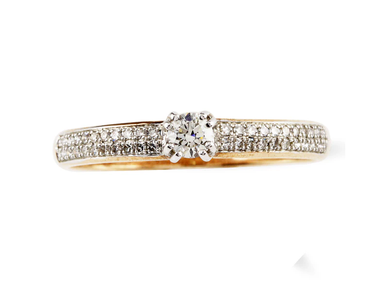 9K Rose Gold And Diamond Encrusted Dress Ring