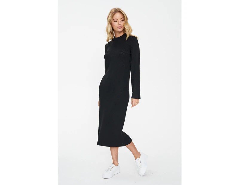 COOPER ST Hey You Knit Dress in Black