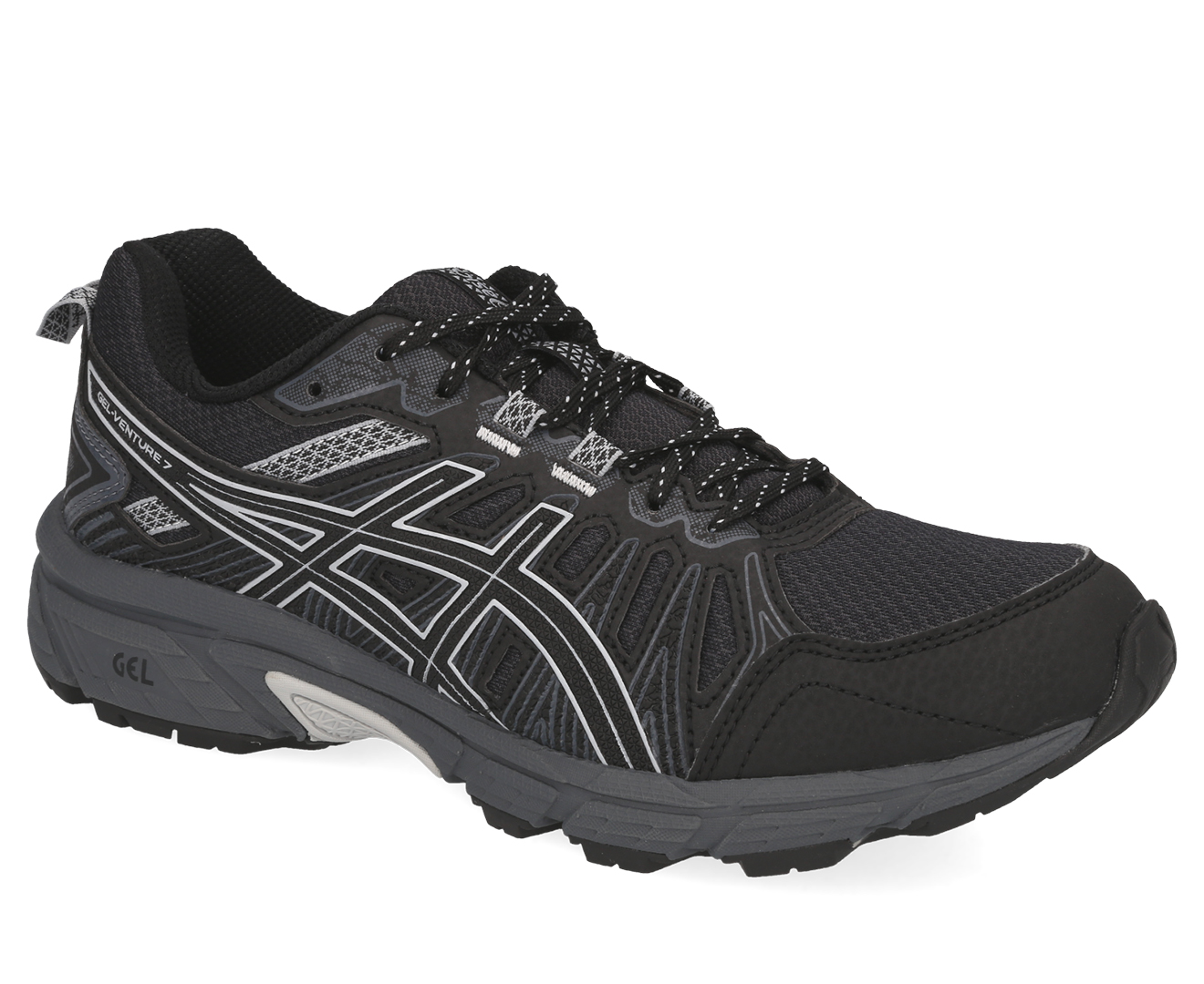 ASICS Women's Gel-Venture 7 Trail Running Shoes - Black/Piedmont Grey ...