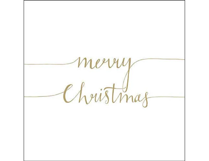 Ambiente 3 Ply Paper Napkins, Christmas Note Gold