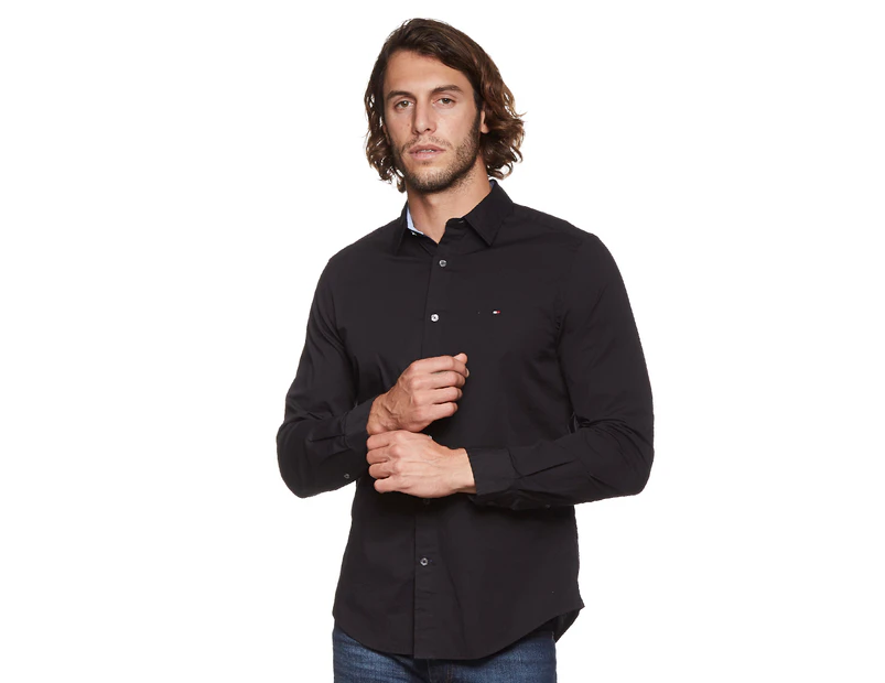 Tommy Hilfiger Men's Button Down Shirt - Black
