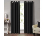 2x Blackout Curtains for Bedroom/Living Room Eyelet Top Blockout Curtain Draperies for Windows (Black, Multi Sizes)