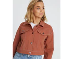 The Fated Women's Jagger Cropped Jacket - Rust