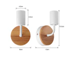 4X Seddom White Indoor Wall Sconce Light W/ Wooden Plate