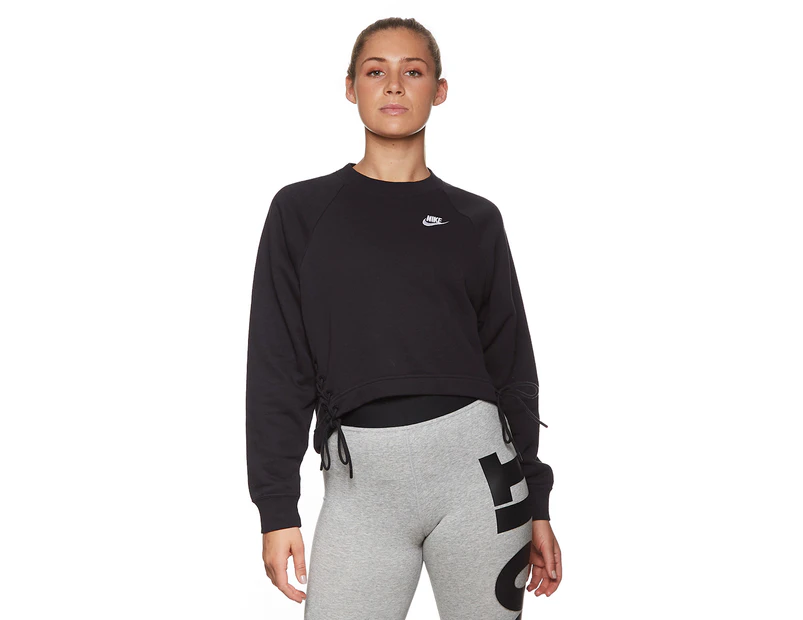 Nike Sportswear Women's Essential Fleece Tie Crew - Black