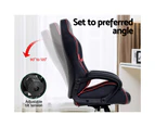 Artiss Gaming Office Chair Computer Chairs Leather Seat Racer Racing Meeting Chair Balck Red