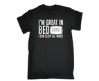 123t Funny Tee - Im Great In Bed Mens T-Shirt Black - Black