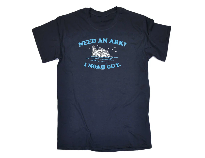 123t Funny Tee - Need An Ark I Noah Guy Mens T-Shirt Navy Blue - Navy Blue