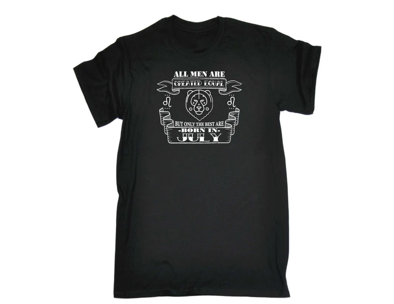 123t Funny Tee - Men July Leo Mens T-Shirt Black - Black