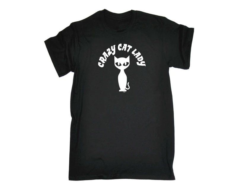 123t Funny Tee - Crazy Cat Lady Black Mens T-Shirt Black - Black