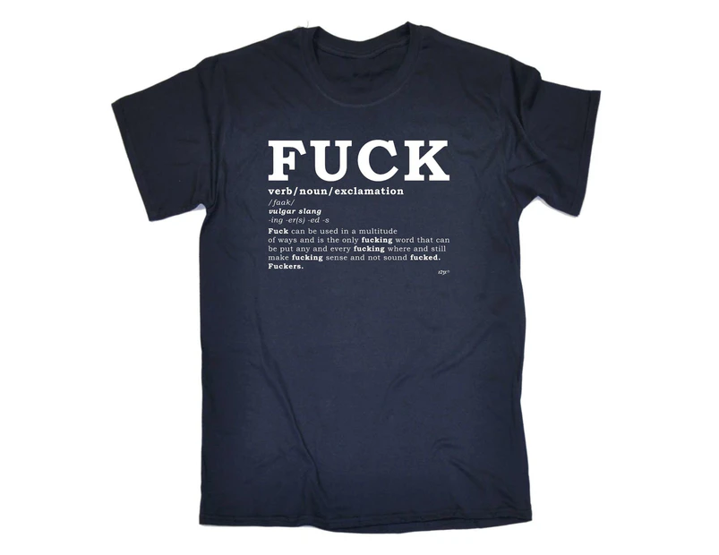 123t Funny Tee - FUCK Noun Mens T-Shirt Navy Blue - Navy Blue