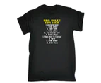 123t Funny Tee - Bbq Rules For Men Mens T-Shirt Black - Black