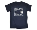 123t Funny Tee - Video Games Are Bad For You Mens T-Shirt Navy Blue - Navy Blue