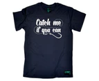Drowning Worms Fishing Tee - Catch Me If You Can Mens T-Shirt Navy Blue - Navy Blue