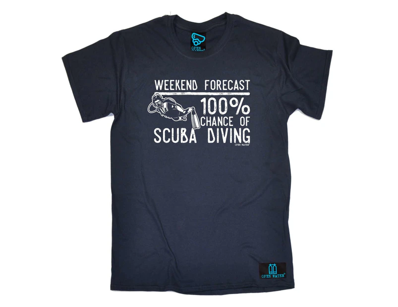 Open Water Scuba Diving Tee - Weekend Forecast Mens T-Shirt Navy Blue - Navy Blue