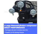 Air Compressor 3 Hp Belt Drive 50L Tank 3 Cylinder 115 Psi 240V Electric Motor