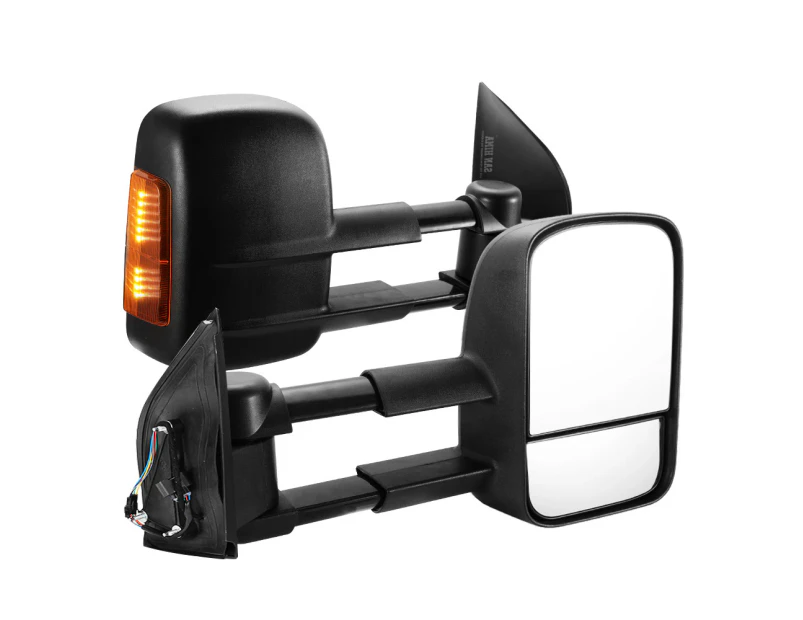 SAN HIMA Extendable Towing Mirrors for  Nissan Pathfinder MY2003-2013 Pair Black