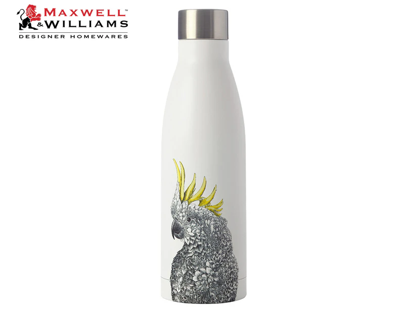 Maxwell & Williams 500mL Marini Ferlazzo Cockatoo Insulated Drink Bottle - White