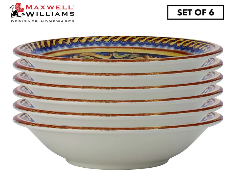 Preview image Set of 6 Maxwell & Williams 21cm Ceramica Salerno Pasta Bowl - Duomo
