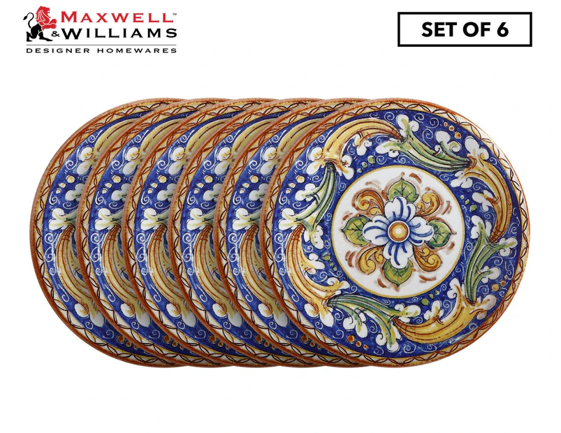 Set Of 6 Maxwell & Williams 20cm Ceramica Salerno Dessert Side Plates - Castello