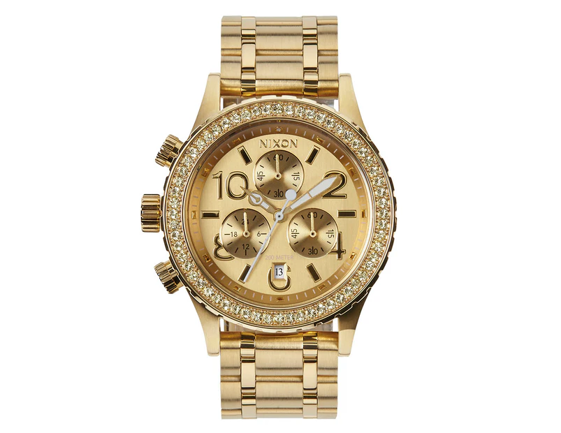 Nixon Women s 38mm 38 20 Chrono Stainless Steel Watch Gold Crystal Catch .nz