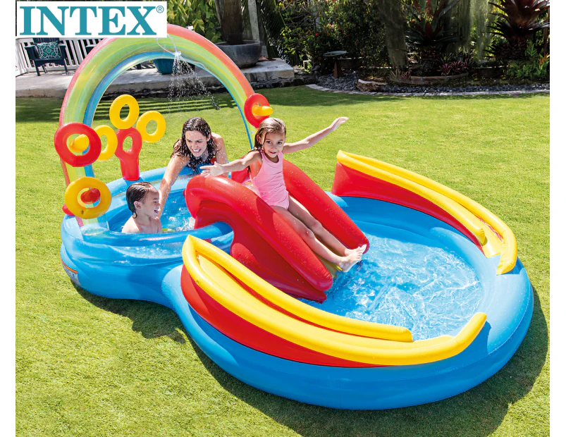 Intex Rainbow Ring 2.97m Play Centre Inflatable Swimming Pool Outdoor Kids 3y+