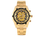 Fashion Men's Automatic Mechanical Wrist Watch Business Style Golden Luminous Dial Watches