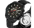 FORSINING Exquisite Men Automatic Mechanical Watch Black Stainless Steel Strap Watches