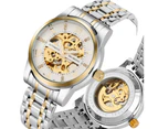 ORKINA Luxury Diamond Dial Automatic Mechanical Stainless Steel Watch Men-White