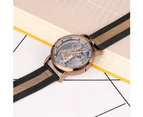 SHENHUA Transparent Diamonds Automatic Mechanical Watch Black-brown Steel Mesh Band Watches-Brown