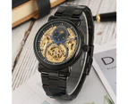 FORSINING Men's Automatic Mechanical Watch Stainless Steel Wrist Watches-Black
