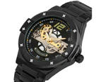 Men's FORSINING 346G Unique Dial Black Stainless Steel Automatic Mechanical Watches