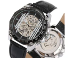 FORSINING Men Multi-function Automatic Mechanical Stainless Steel Watches-Black
