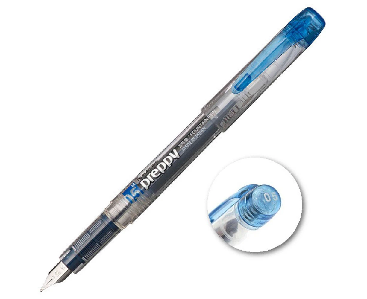 Platinum Preppy Fountain pen Medium nib 0.5mm Blue Black ink