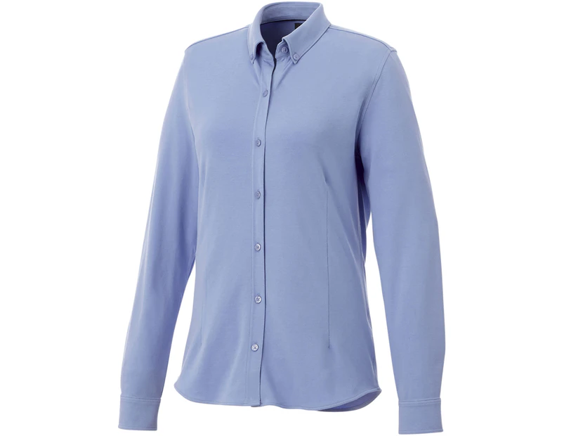 Elevate Womens Bigelow Long Sleeve Pique Shirt (Light Blue) - PF2339