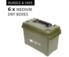 6 x Medium Case Weatherproof Box / Dry Box in Olive Drab