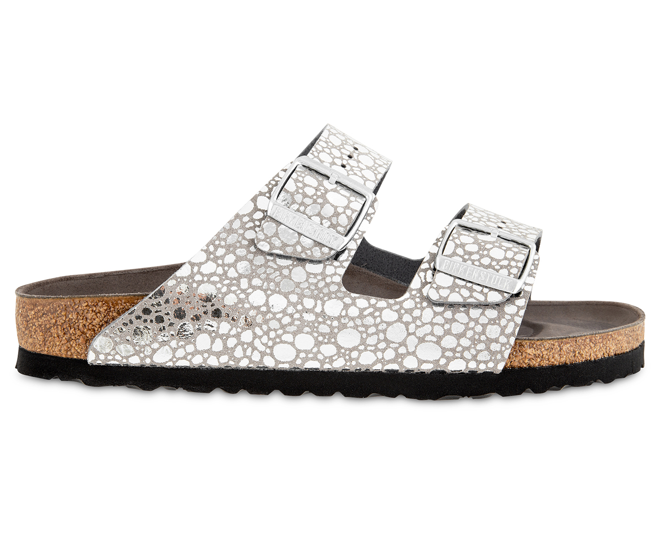 birkenstock arizona metallic stones silver