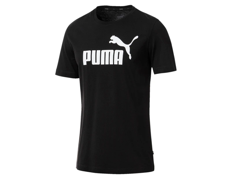 Puma Men's Essentials Logo Tee / T-Shirt / Tshirt - Cotton Black