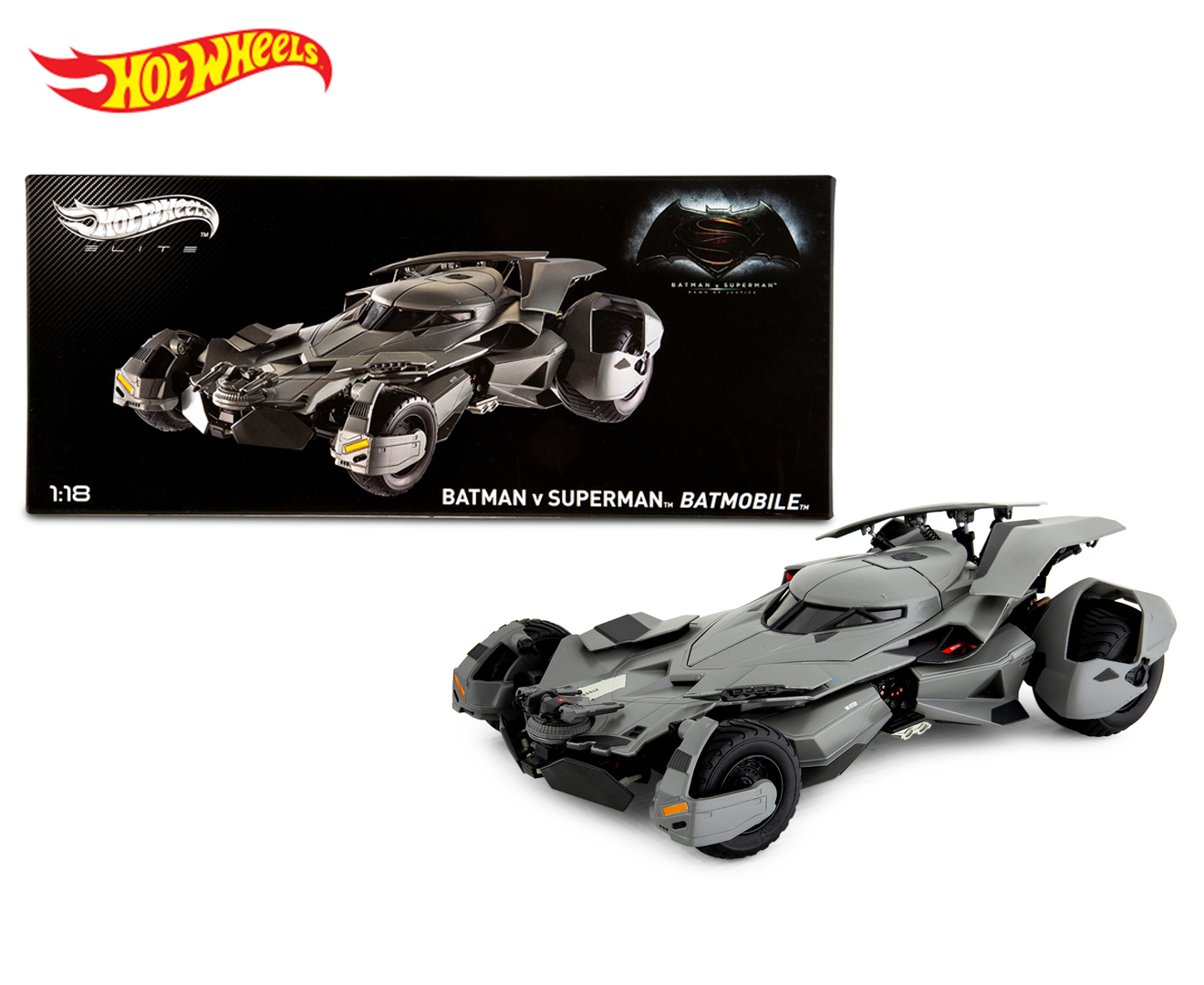 Hot Wheels Elite 1:18 Batman v Superman Batmobile Model 