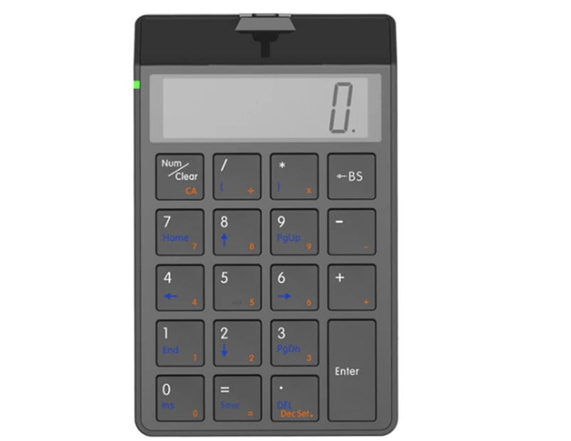 Bluetooth Number Pad Portable Bluetooth 19-Key Numeric Keypad Keyboard Extensions for Financial Accounting Data Entry-Black