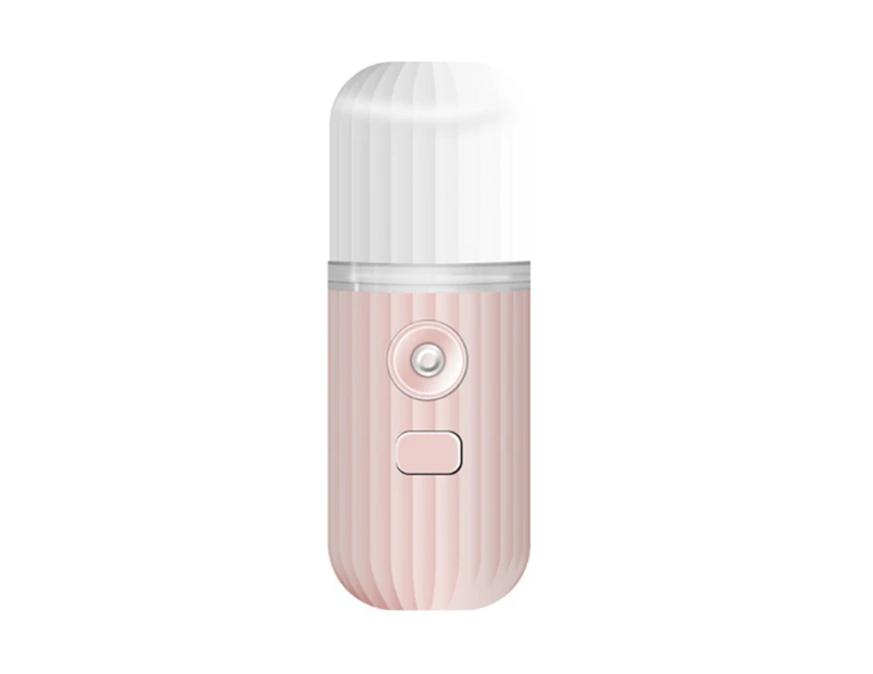 Portable Handheld Water Meter USB Charging Nano Spray Face Humidifier Cold Spray Beauty Steam Facer-Pink