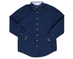Tommy Hilfiger Men's Button Down Long Sleeve Shirt - Navy