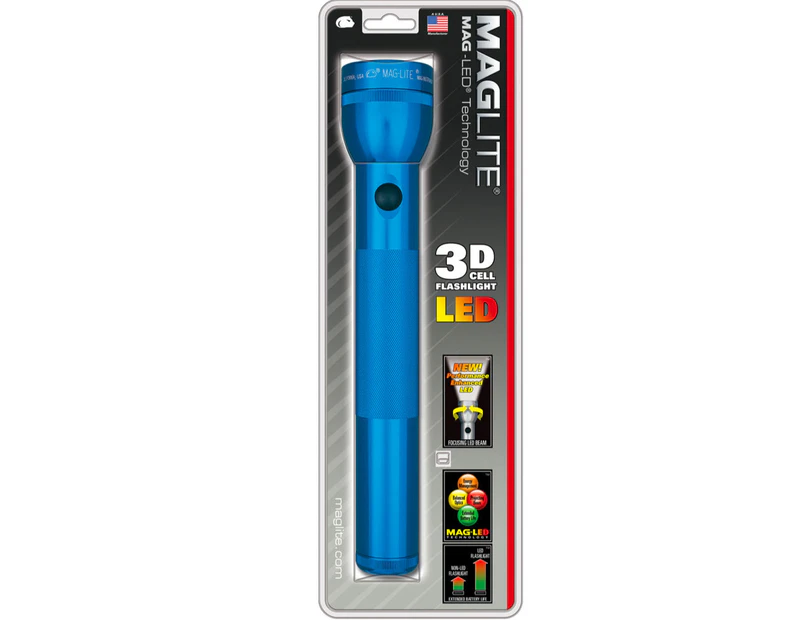 Maglite 3D Cell ST3D116 BLUE LED Flashlight Made in USA
