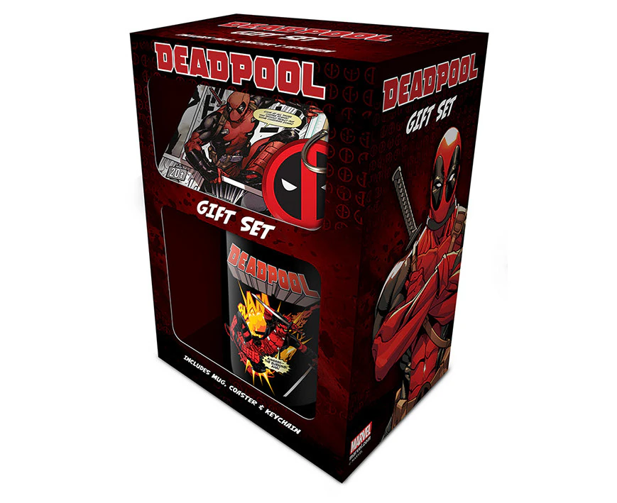 Deadpool Mug, Coaster and Keychain Set