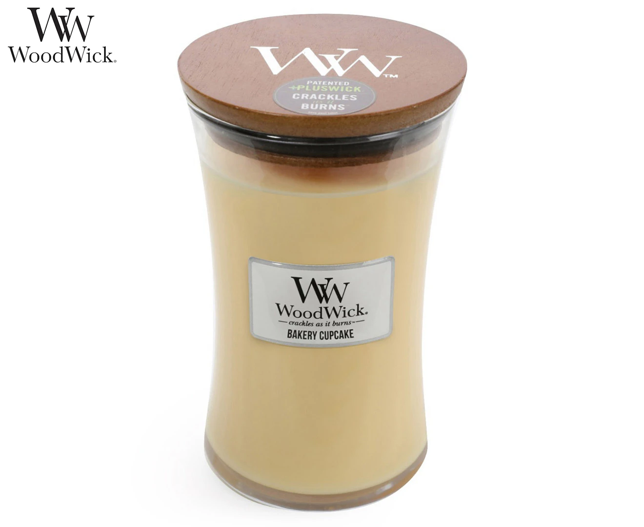 WoodWick Bakery Cupcake Scented Crafted Candle Glass Jar Soy Wax w/ Lid Large