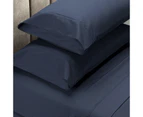 500 Thread Count 100% Premium Cotton Sheets & Pillowcases Set - Navy